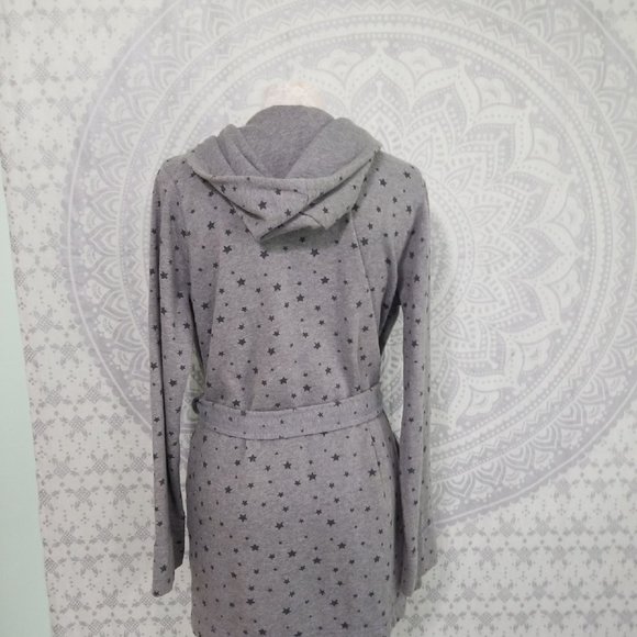 Euc $58 Aerie American Eagle Soft Grey Star Coverup Top Robe Medium Large M / L - Picture 10 of 12